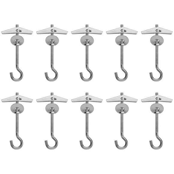 ISPINNER 14pcs Spring Toggle Wing Bolts Ceiling Hooks Assortment Kit Swag Hooks for Ceiling Installation Cavity Wall Fixing 